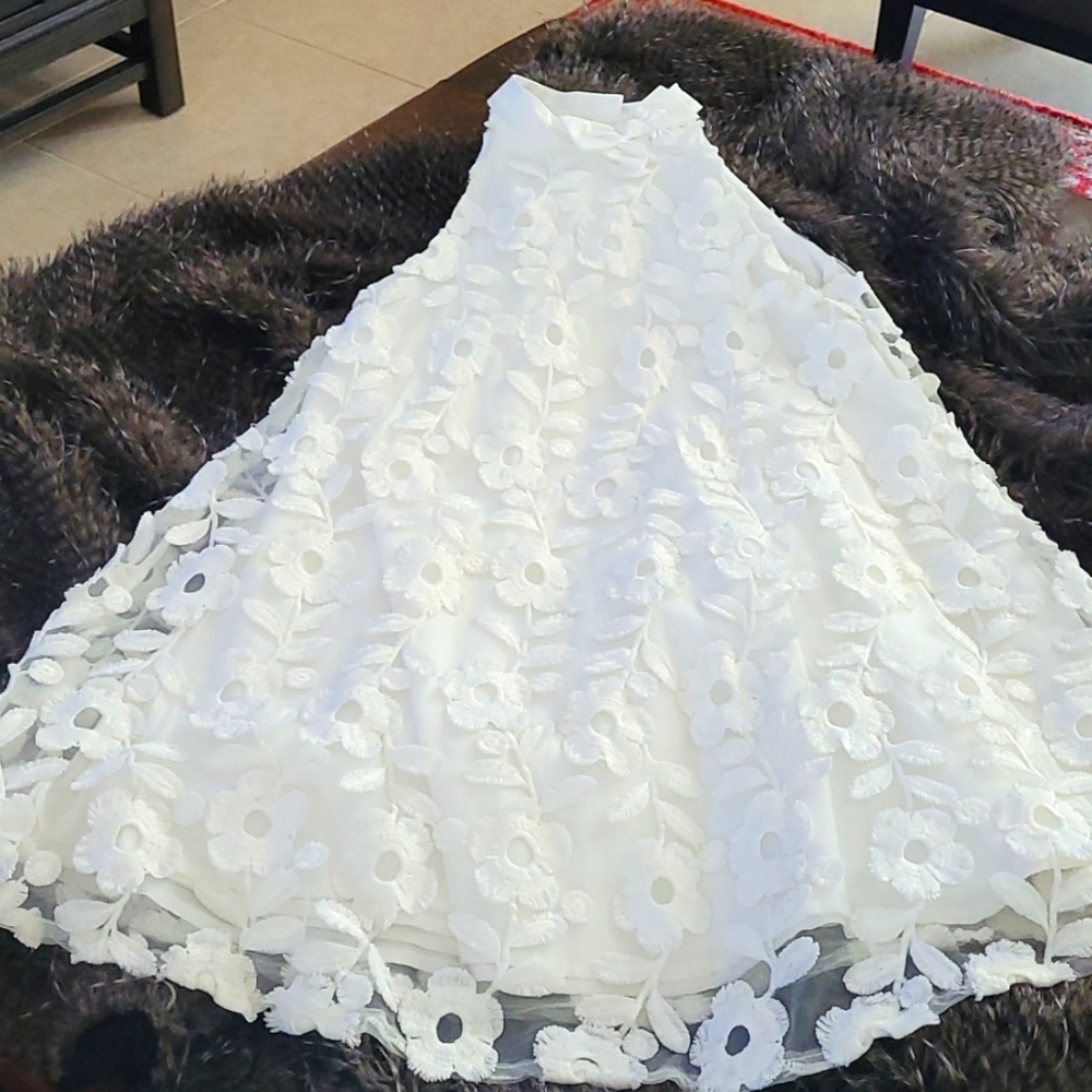 Janie and Jack white floral overlay dress. Size 10